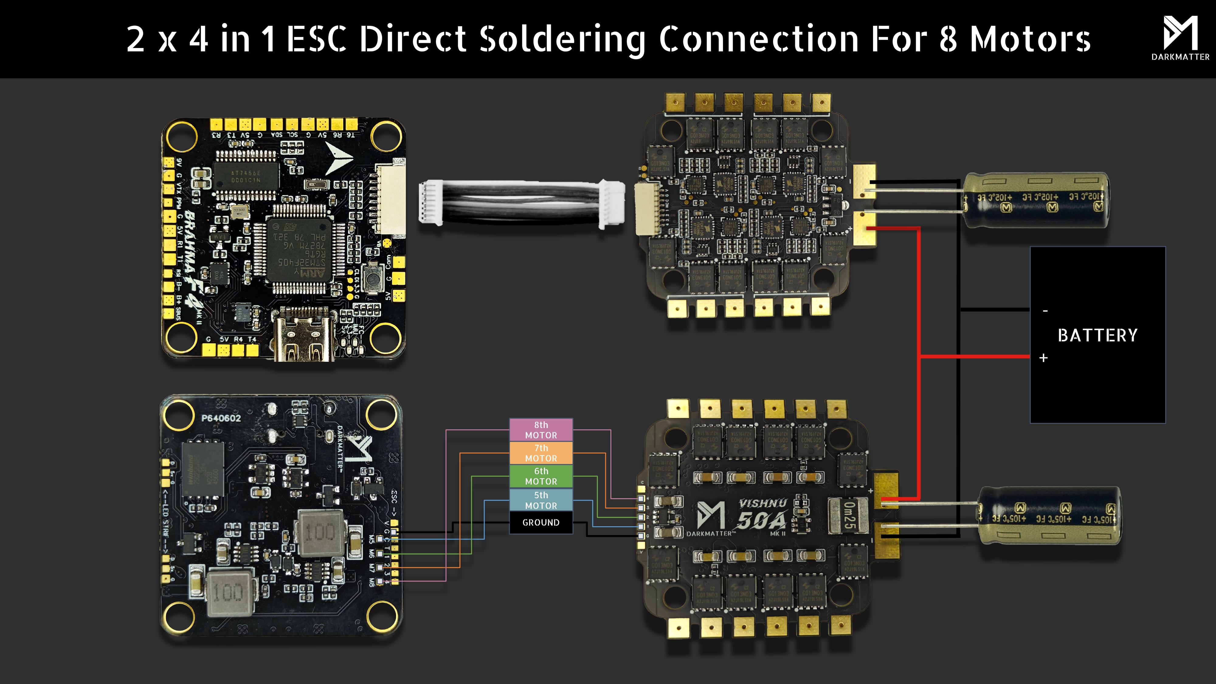BRAHMA_F405 2x 4in1 ESC Connection